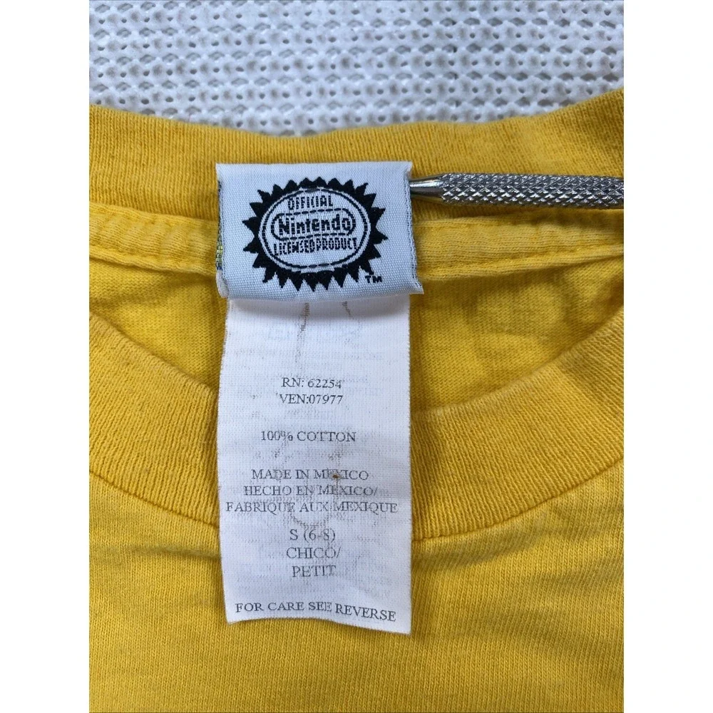 Vintage Pokemon Ash 2000 Nintendo Long Sleeve T-Shirt Yellow Small (6-8)‎